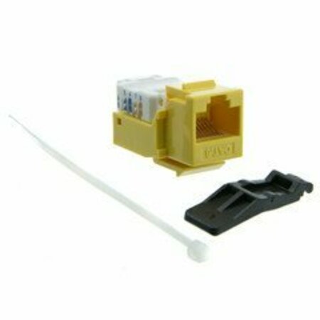 SWE-TECH 3C Cat6 Keystone Jack, Yellow, Toolless, RJ45 Female FWT327-120YL